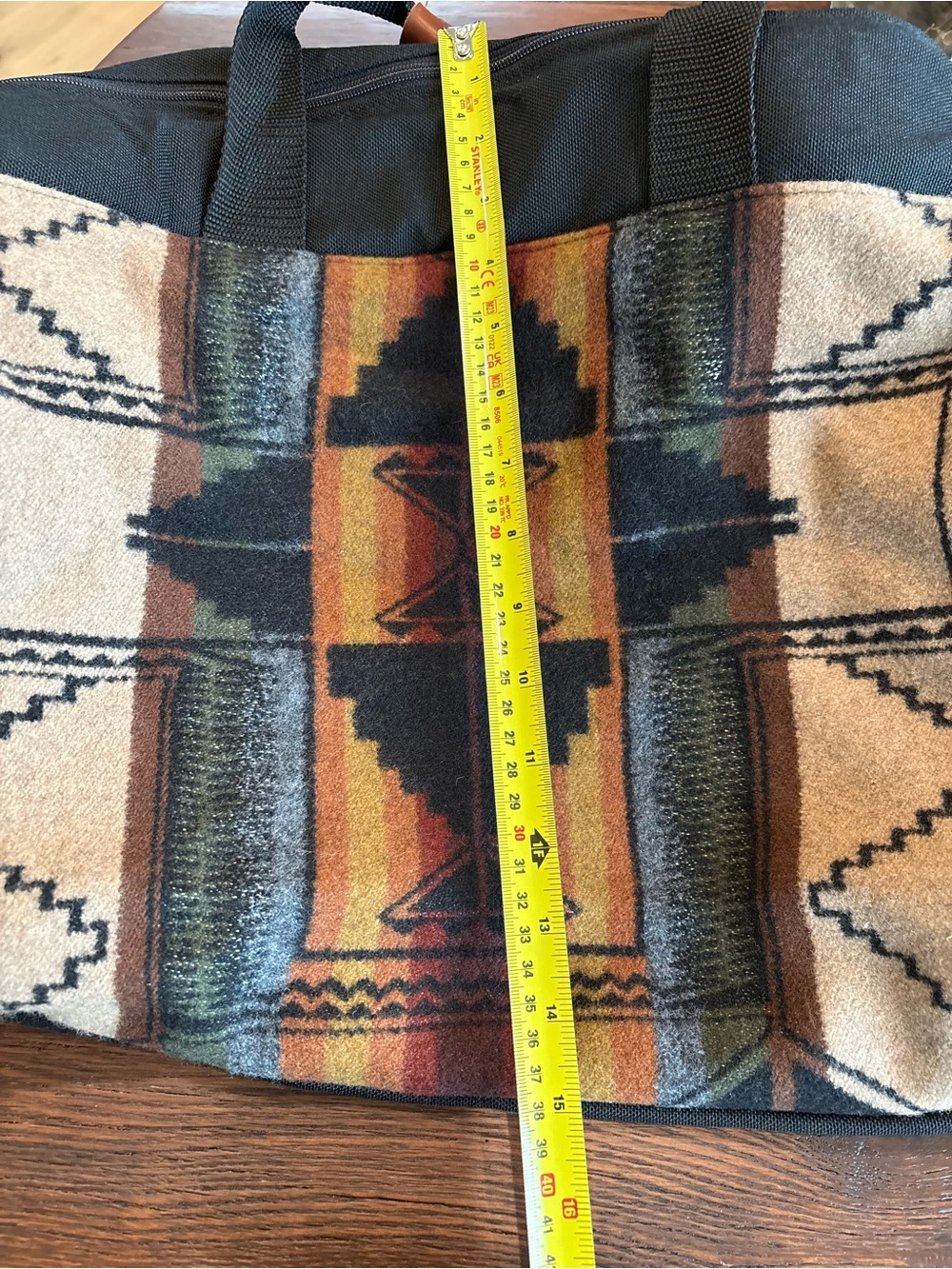Pendleton Southwestern Wool Blend Weekender Duffle Travel Bag, Leather, Rancher - Picture 12 of 16